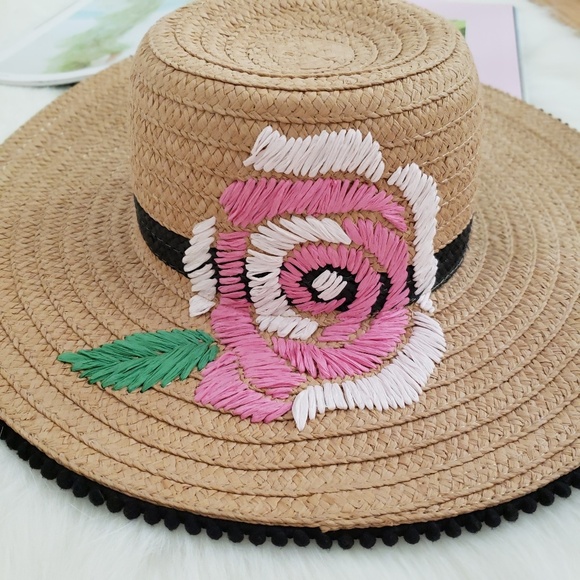 Betsey Johnson Floral Straw Hat main image 4